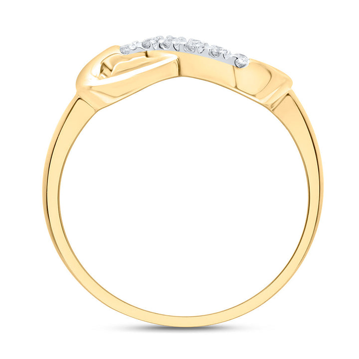 10kt Yellow Gold Womens Round Diamond Infinity Ring 1/20 Cttw 7 Daisy Joyeria