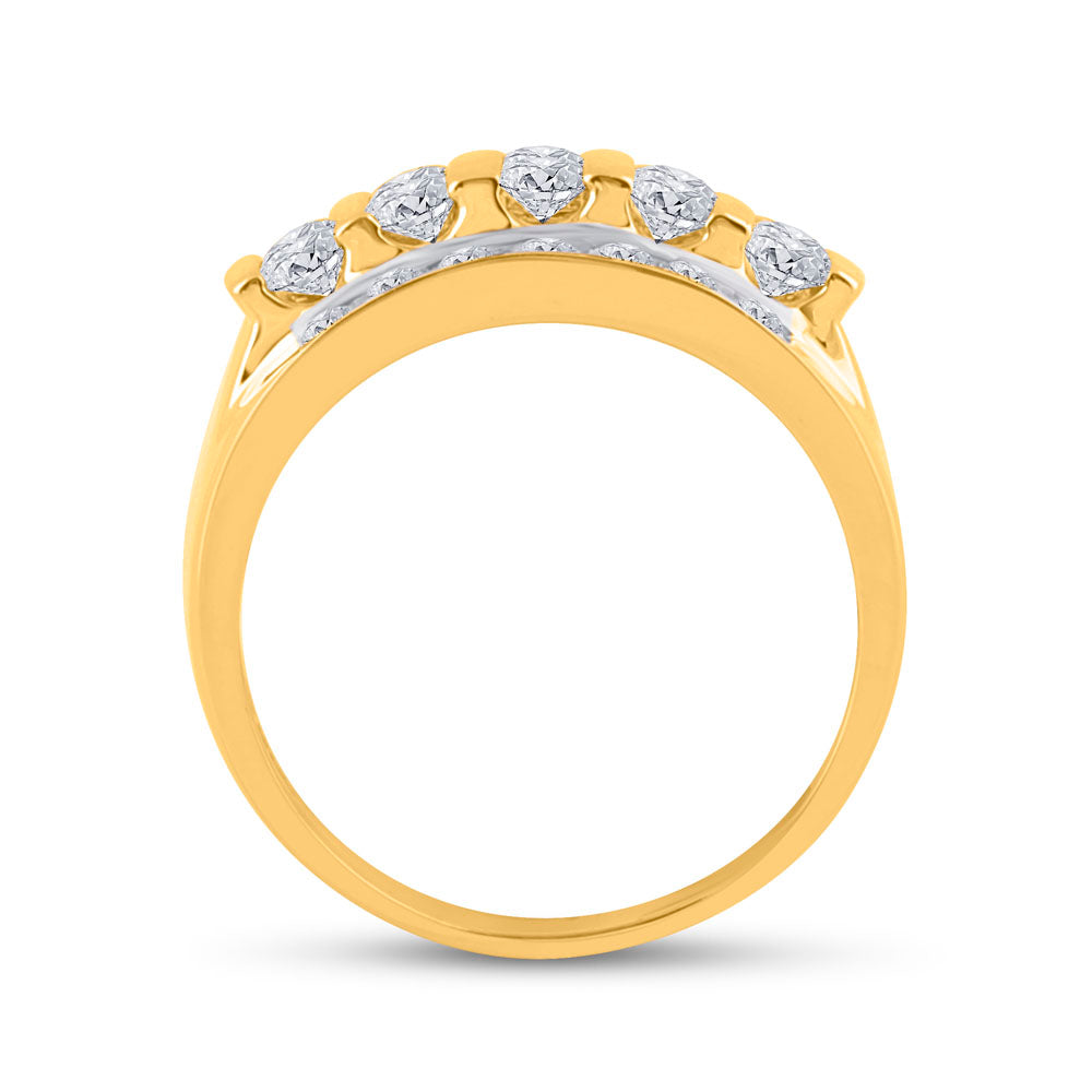 14kt Yellow Gold Mens Round Diamond Wedding Channel Set Band Ring 2.00 Cttw 10 Daisy Joyeria
