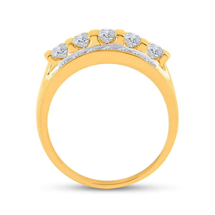 14kt Yellow Gold Mens Round Diamond Wedding Channel Set Band Ring 2.00 Cttw 10 Daisy Joyeria