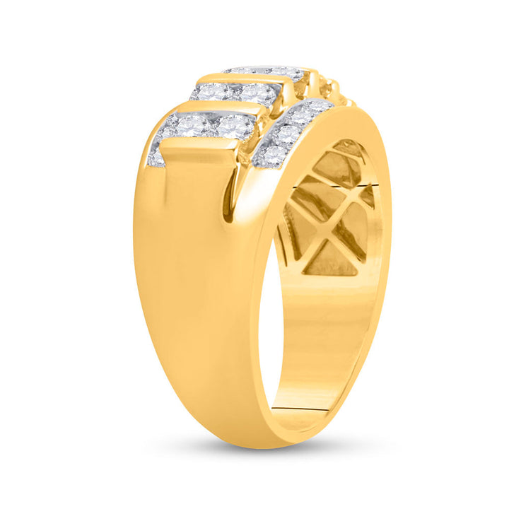 14kt Yellow Gold Mens Round Diamond Wedding Channel Set Band Ring 2.00 Cttw 10 Daisy Joyeria