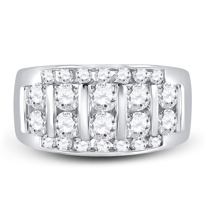 14kt White Gold Mens Round Diamond Wedding Channel Set Band Ring 2.00 Cttw 10 Daisy Joyeria