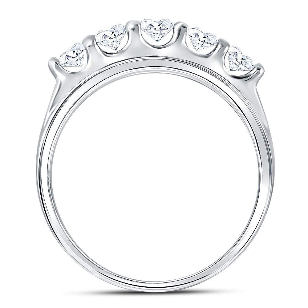 14kt White Gold Mens Round Diamond Wedding Channel Set Band Ring 2.00 Cttw 10 Daisy Joyeria