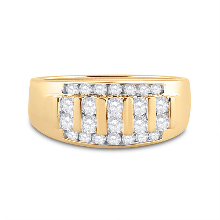 14kt Yellow Gold Mens Round Diamond Wedding Channel Set Band Ring 1.00 Cttw 10 Daisy Joyeria