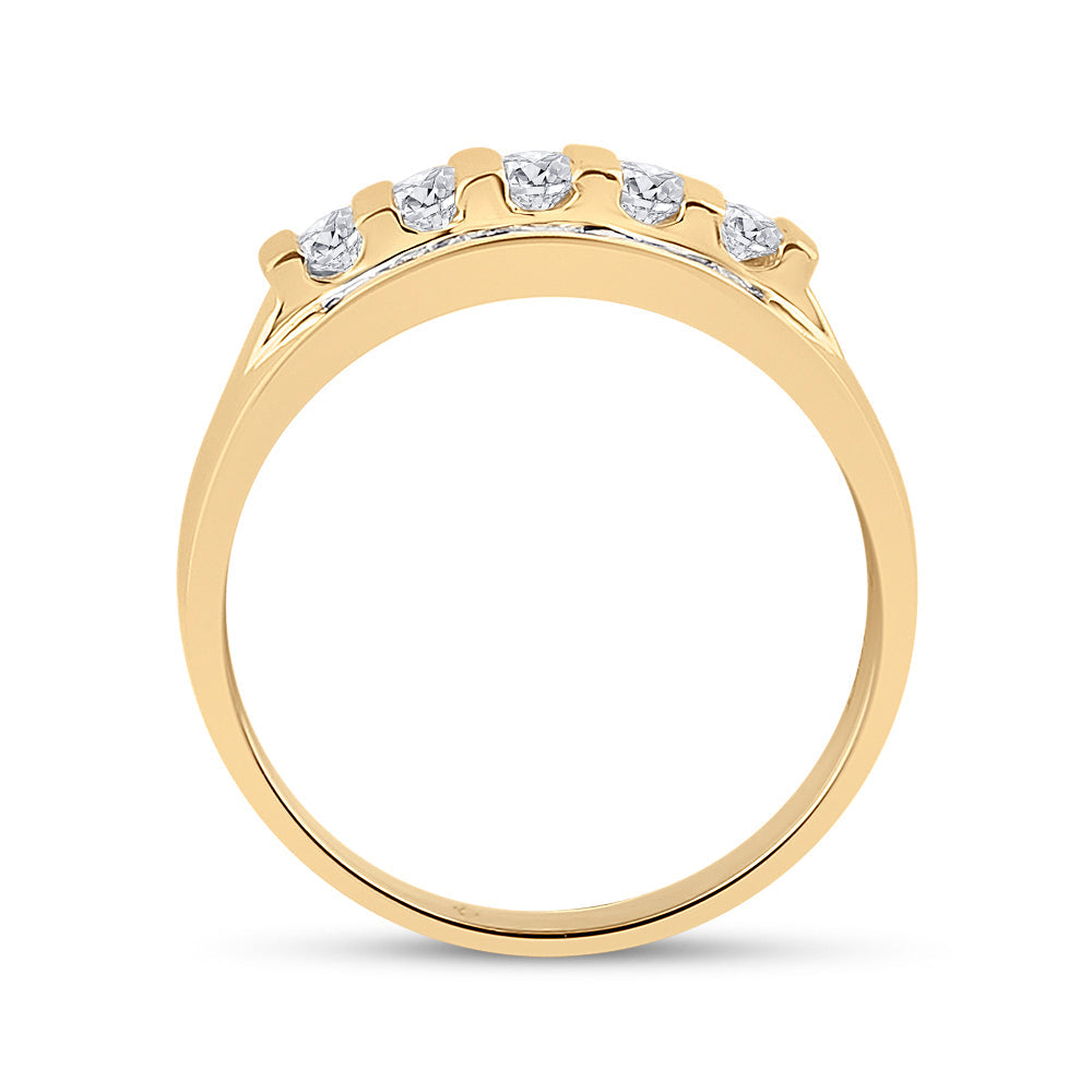 14kt Yellow Gold Mens Round Diamond Wedding Channel Set Band Ring 1.00 Cttw 10 Daisy Joyeria
