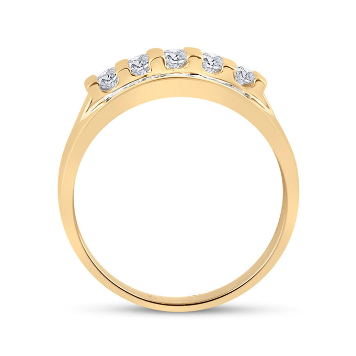 10kt Yellow Gold Mens Round Diamond Wedding Channel Set Band Ring 1.00 Cttw 10 Daisy Joyeria
