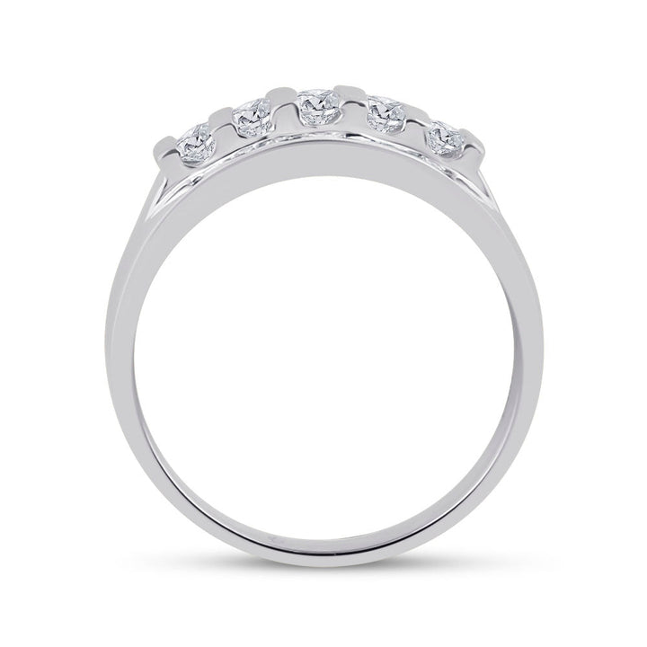 14kt White Gold Mens Round Diamond Wedding Channel Set Band Ring 1.00 Cttw 10 Daisy Joyeria