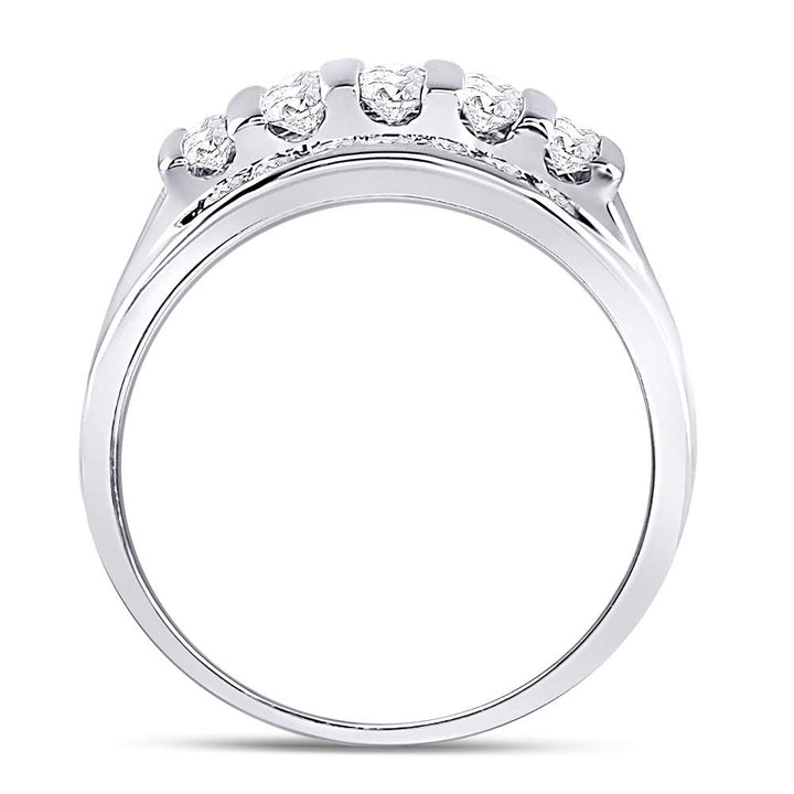 14kt White Gold Mens Round Diamond Wedding Channel Set Band Ring 1.00 Cttw 10 Daisy Joyeria