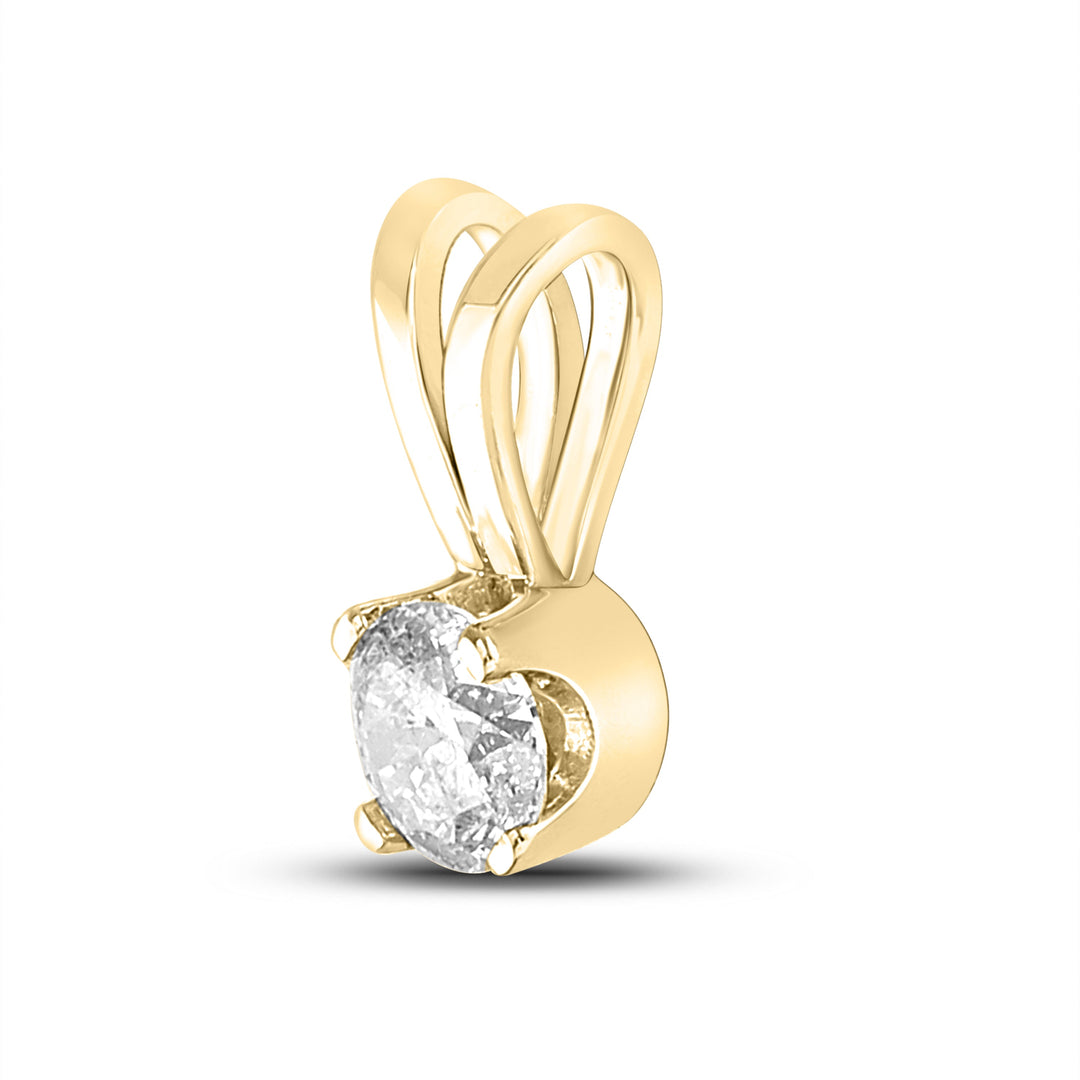 14kt Yellow Gold Womens Round Diamond Solitaire Pendant 1/2 Cttw Daisy Joyeria