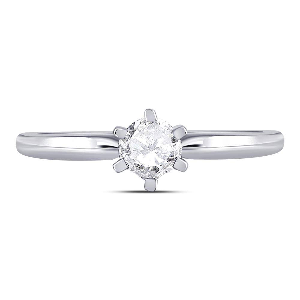 14kt White Gold Womens Round Diamond Solitaire Bridal Wedding Engagement Ring 1/2 Cttw 7 Daisy Joyeria