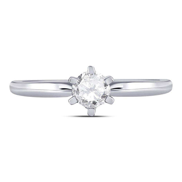 14kt White Gold Womens Round Diamond Solitaire Bridal Wedding Engagement Ring 1/2 Cttw 7 Daisy Joyeria