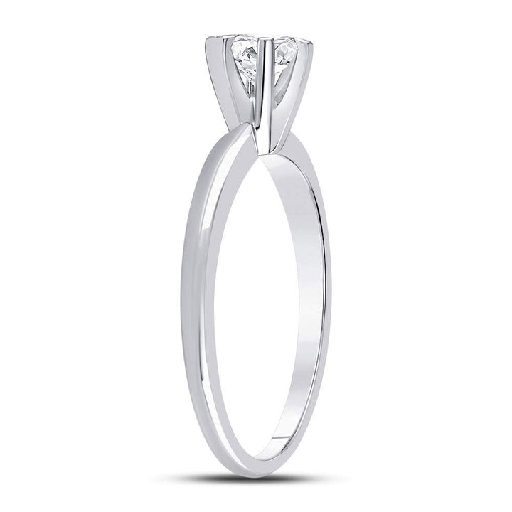 14kt White Gold Womens Round Diamond Solitaire Bridal Wedding Engagement Ring 1/2 Cttw 7 Daisy Joyeria