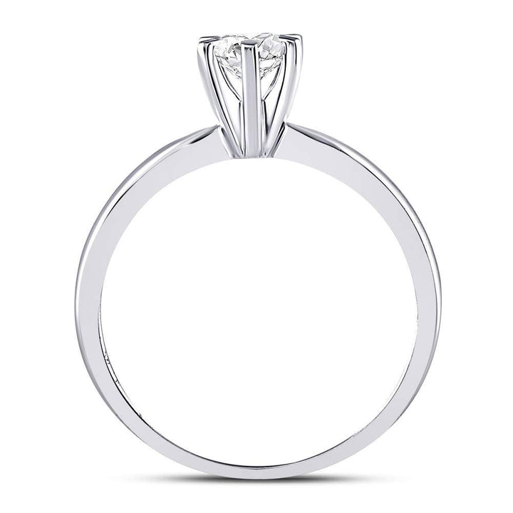 14kt White Gold Womens Round Diamond Solitaire Bridal Wedding Engagement Ring 1/2 Cttw 7 Daisy Joyeria