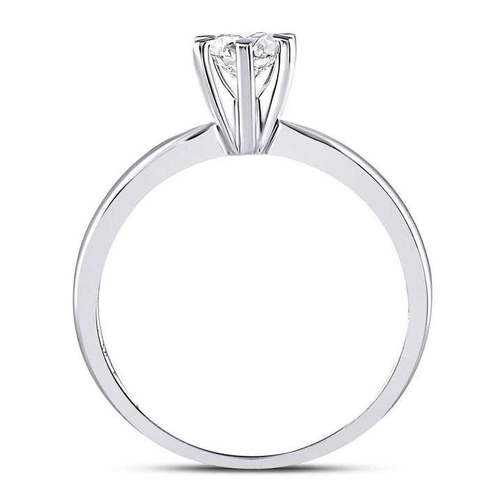 14kt White Gold Womens Round Diamond Solitaire Bridal Wedding Engagement Ring 1/2 Cttw 7 Daisy Joyeria