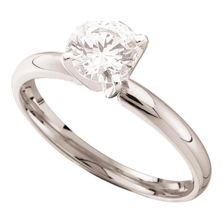 14kt White Gold Womens Round Diamond Solitaire Bridal Wedding Engagement Ring 1/6 Cttw 7 Daisy Joyeria
