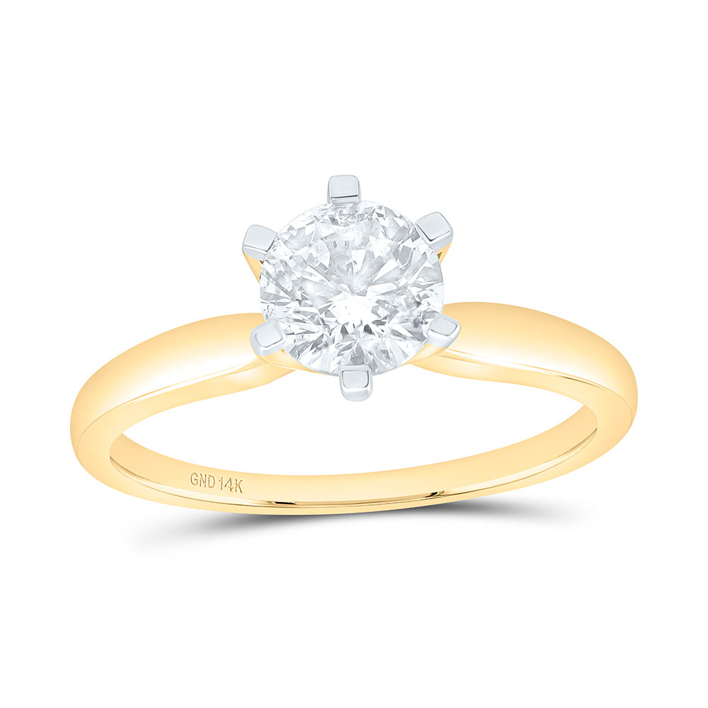 14kt Yellow Gold Womens Round Diamond I1 JK Solitaire Bridal Wedding Engagement Ring 1.00 Cttw 7 Daisy Joyeria