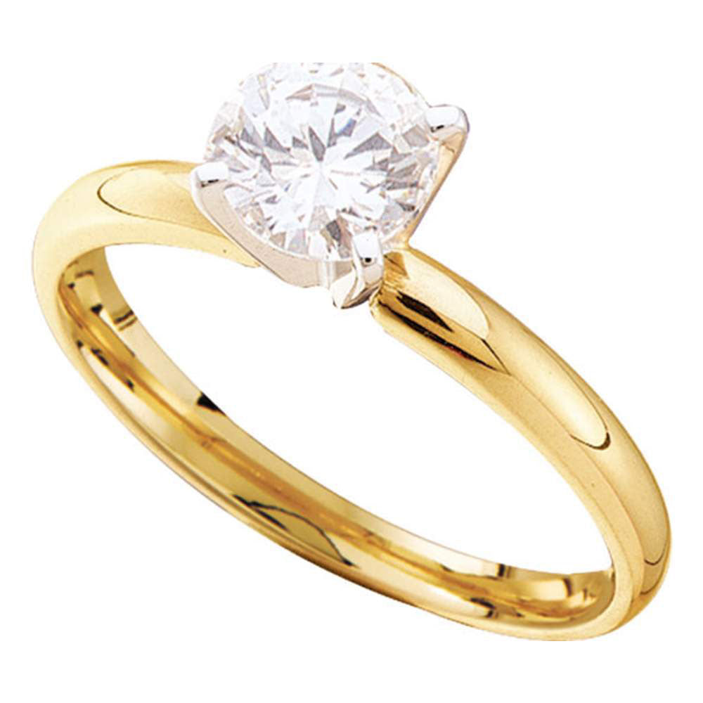 14kt Yellow Gold Womens Round Diamond Solitaire Bridal Wedding Engagement Ring 7/8 Cttw 7 Daisy Joyeria