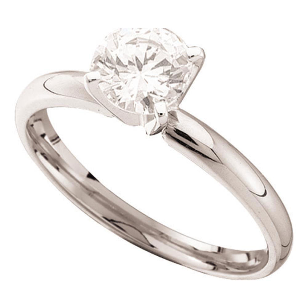14kt White Gold Womens Round Diamond Solitaire Bridal Wedding Engagement Ring 1/4 Cttw 7 Daisy Joyeria