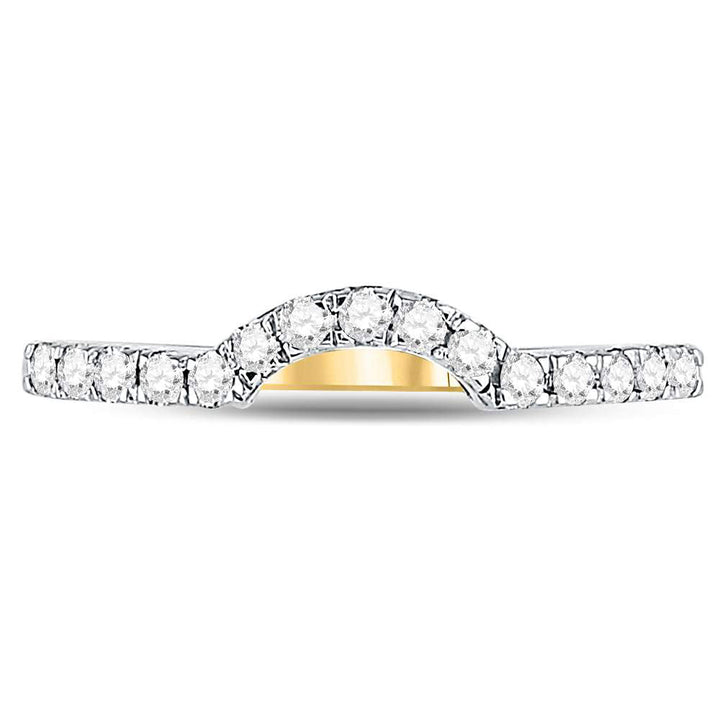 14kt Yellow Gold Womens Round Diamond Curved Wedding Enhancer Band Ring 1/4 Cttw 7 Daisy Joyeria