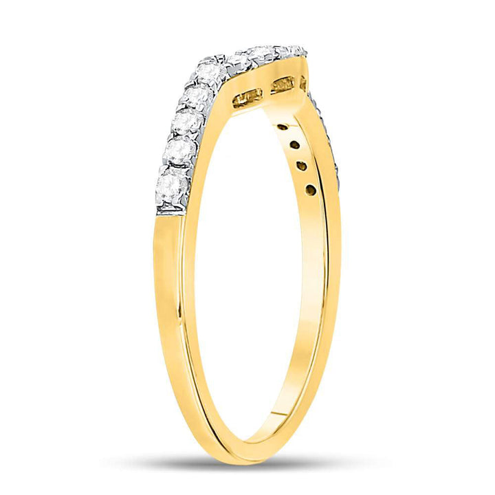 14kt Yellow Gold Womens Round Diamond Curved Wedding Enhancer Band Ring 1/4 Cttw 7 Daisy Joyeria