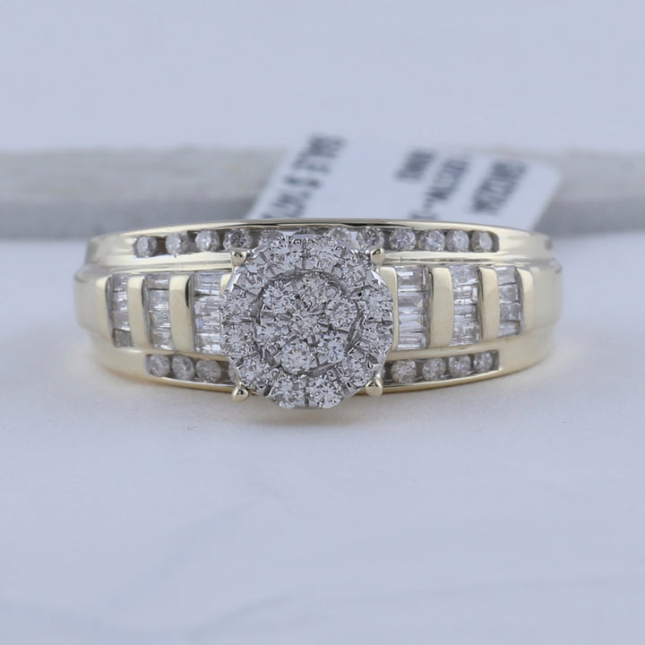 10kt Yellow Gold Womens Round Diamond Cluster Bridal Wedding Engagement Ring 1/2 Cttw 7 Daisy Joyeria