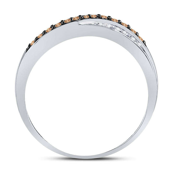 10kt Yellow Gold Womens Round Brown Diamond Band Ring 1/4 Cttw 7 Daisy Joyeria