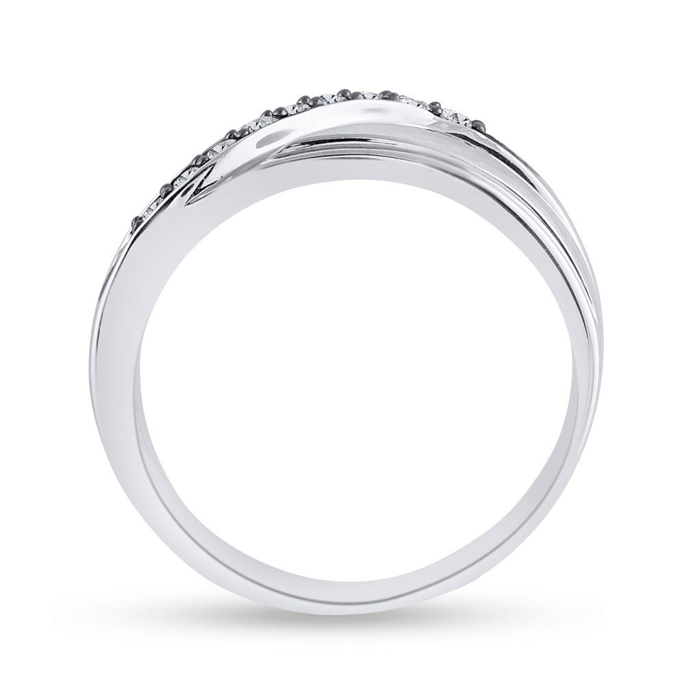 Sterling Silver Mens Round Brown Diamond Wedding Band Ring 1/4 Cttw 10 Daisy Joyeria