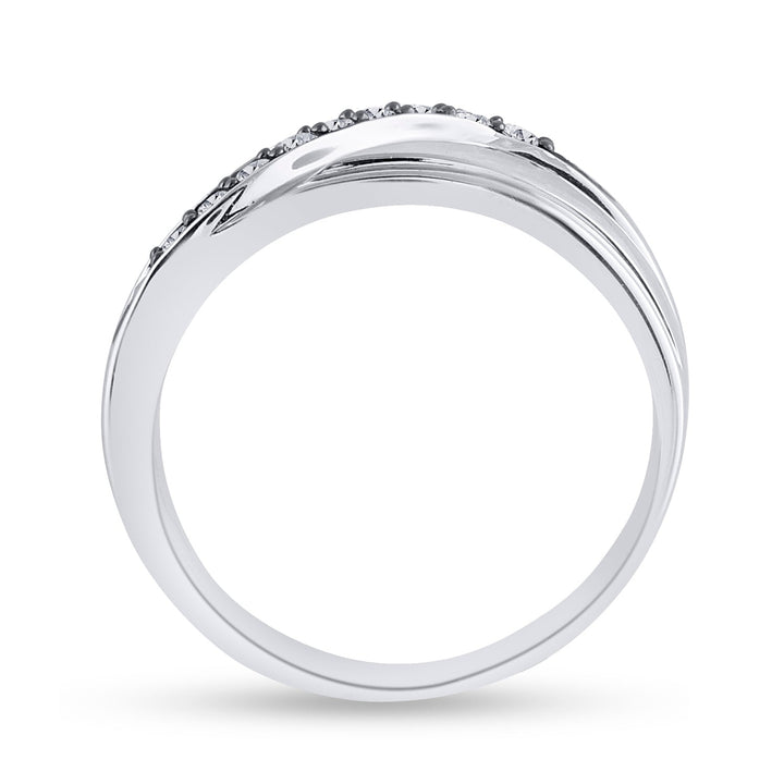 Sterling Silver Mens Round Brown Diamond Wedding Band Ring 1/4 Cttw 10 Daisy Joyeria