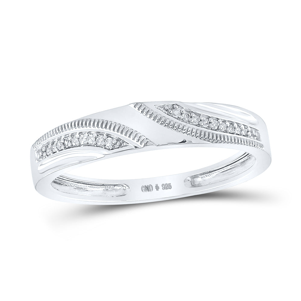 Sterling Silver His Hers Round Diamond Cluster Matching Bridal Wedding Ring Band Set 1/4 Cttw 7 Daisy Joyeria