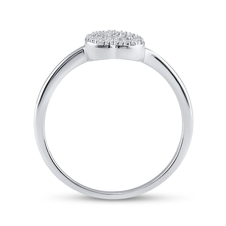 Sterling Silver Womens Round Diamond Simple Heart Cluster Ring .03 Cttw 7 Daisy Joyeria