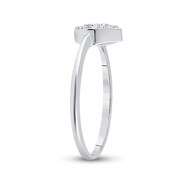 Sterling Silver Womens Round Diamond Simple Heart Cluster Ring .03 Cttw 7 Daisy Joyeria