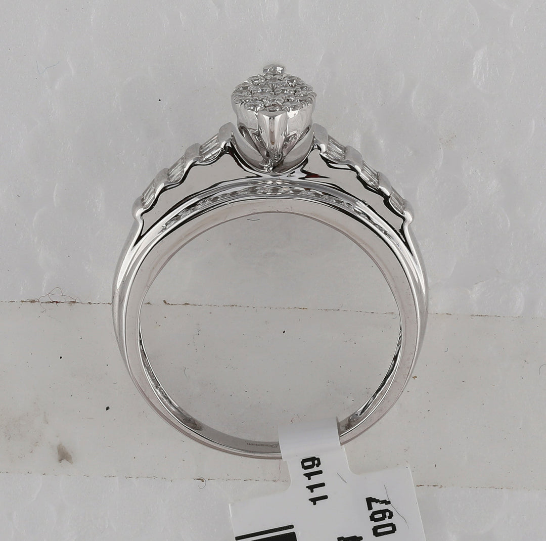 Sterling Silver Womens Round Diamond Oval Cluster Bridal Wedding Engagement Ring 1/2 Cttw 7 Daisy Joyeria