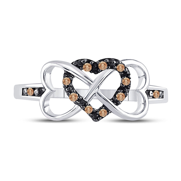 1/10CTW-DIA COGNAC NATURAL GIFT HEART RING 7 Daisy Joyeria