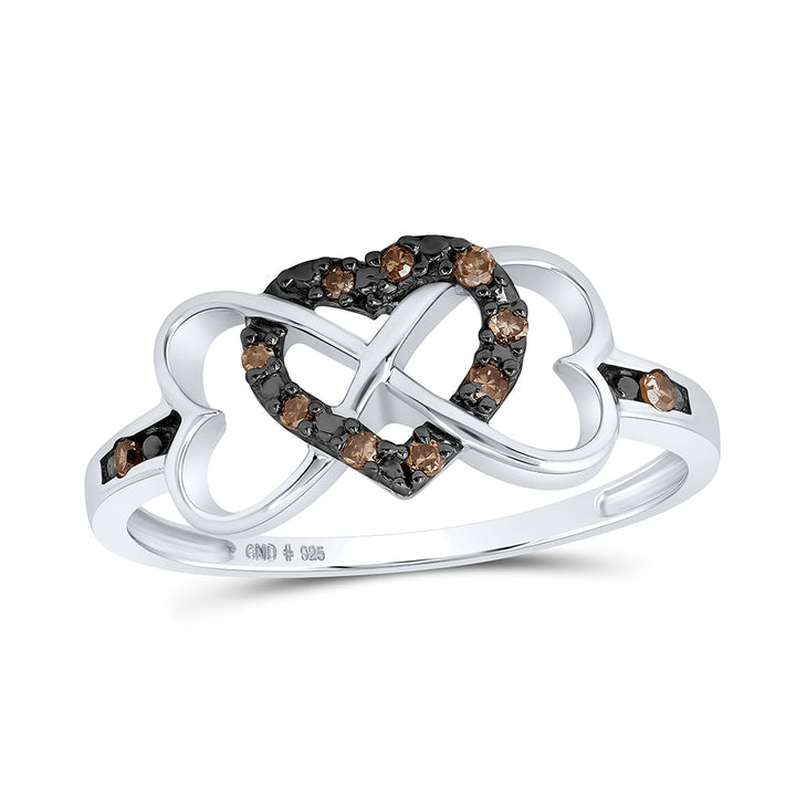 1/10CTW-DIA COGNAC NATURAL GIFT HEART RING 7 Daisy Joyeria