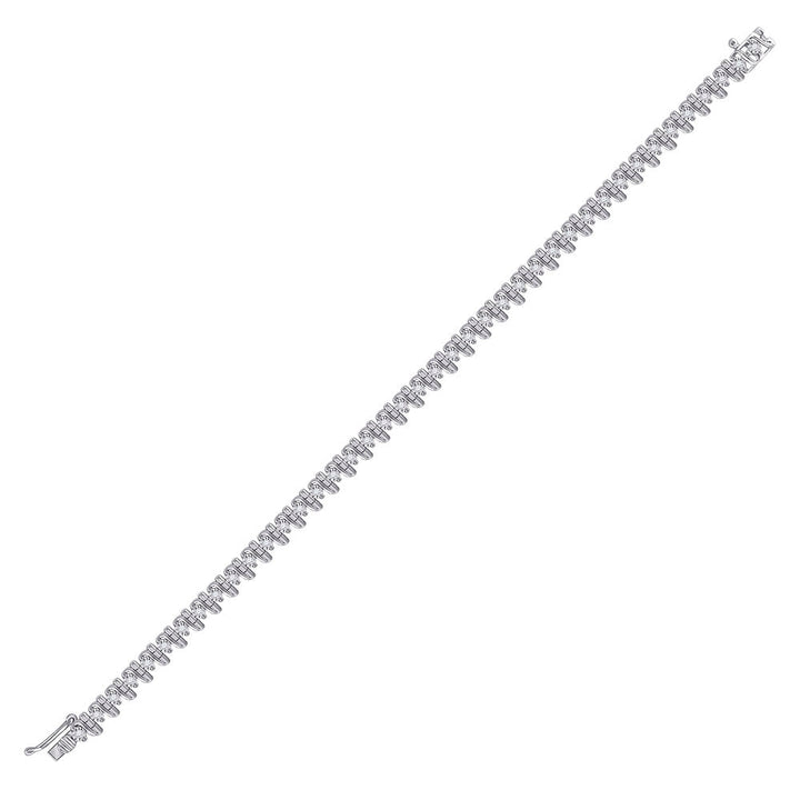 Sterling Silver Womens Round Diamond S Link Tennis Bracelet 1/3 Cttw Daisy Joyeria