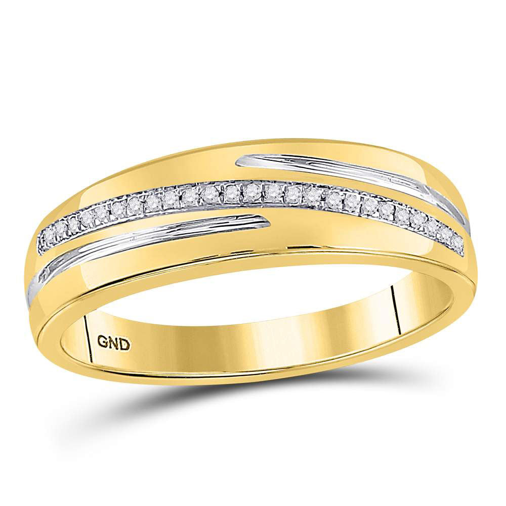 10kt Yellow Gold His Hers Round Diamond Cluster Matching Bridal Wedding Ring Band Set 3/8 Cttw 7 Daisy Joyeria