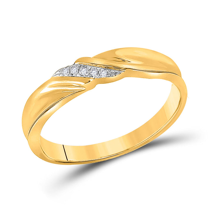 10kt Yellow Gold His Hers Round Diamond Cluster Matching Bridal Wedding Ring Band Set 1/5 Cttw 7 Daisy Joyeria