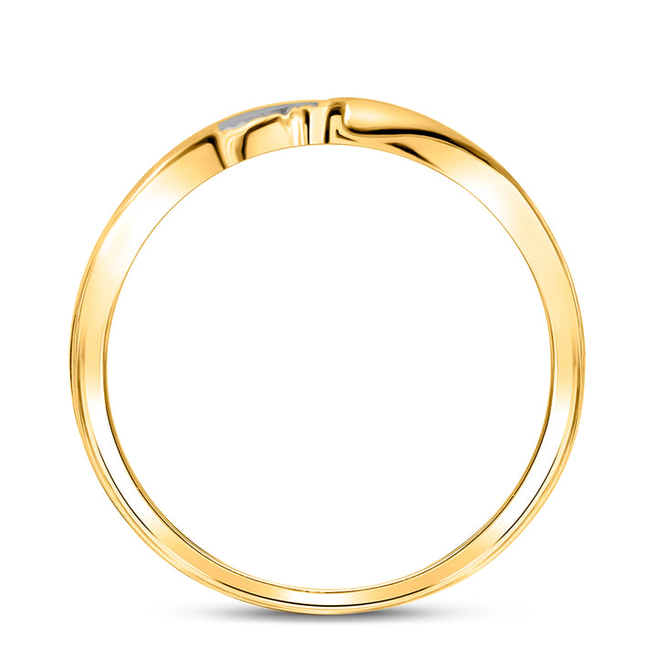 10kt Yellow Gold His Hers Round Diamond Cluster Matching Bridal Wedding Ring Band Set 1/5 Cttw 7 Daisy Joyeria