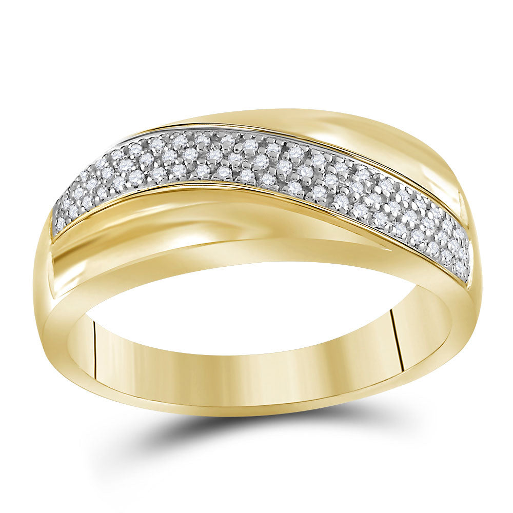 10kt Yellow Gold His Hers Round Diamond Solitaire Matching Bridal Wedding Ring Band Set 1/2 Cttw 7 Daisy Joyeria