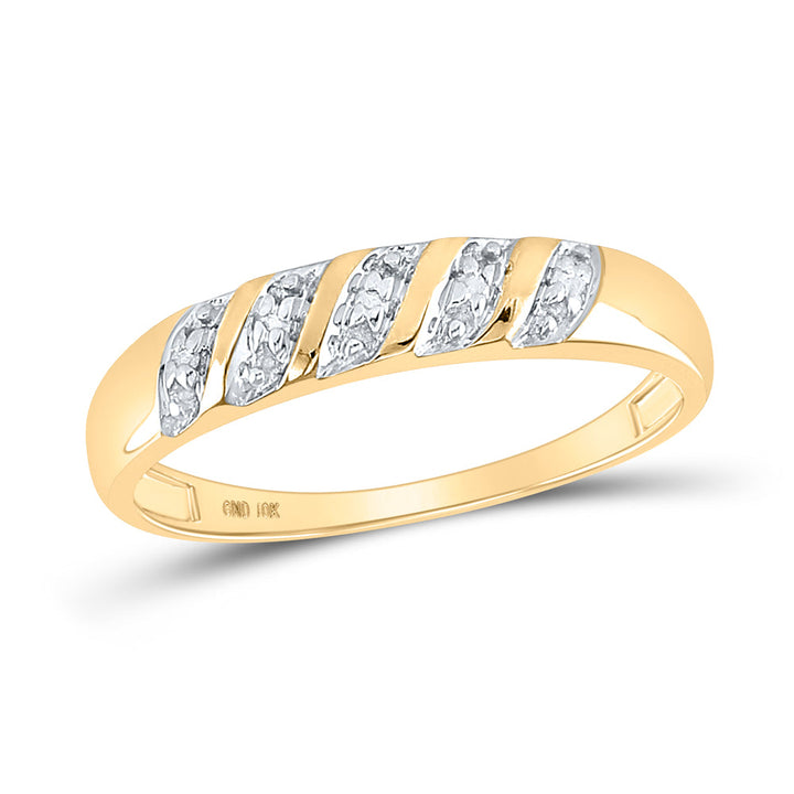 10kt Yellow Gold His Hers Round Diamond Solitaire Matching Bridal Wedding Ring Band Set 1/20 Cttw 7 Daisy Joyeria