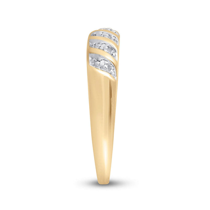 10kt Yellow Gold His Hers Round Diamond Solitaire Matching Bridal Wedding Ring Band Set 1/20 Cttw 7 Daisy Joyeria