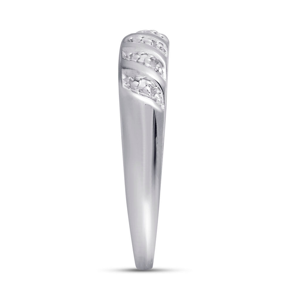 10kt White Gold His Hers Round Diamond Solitaire Matching Bridal Wedding Ring Band Set 1/20 Cttw 7 Daisy Joyeria