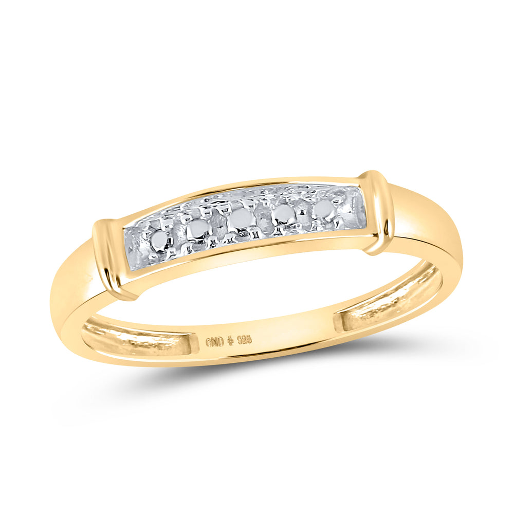 Sterling Silver His Hers Round Diamond Solitaire Matching Bridal Wedding Ring Band Set 1/12 Cttw 7 Daisy Joyeria