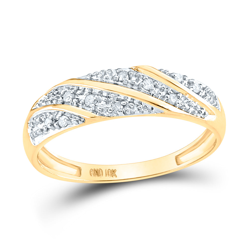 10kt Yellow Gold His Hers Round Diamond Cluster Matching Bridal Wedding Ring Band Set 1/3 Cttw 7 Daisy Joyeria