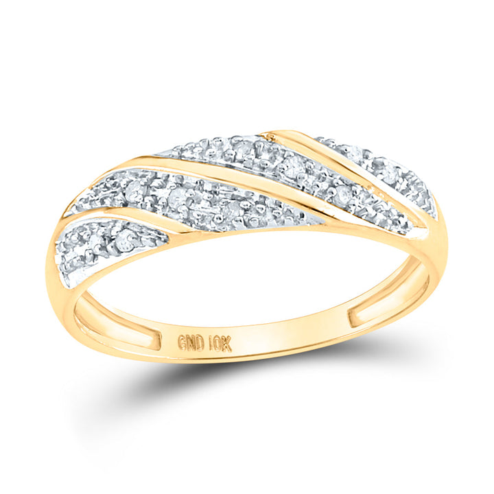 10kt Yellow Gold His Hers Round Diamond Cluster Matching Bridal Wedding Ring Band Set 1/3 Cttw 7 Daisy Joyeria