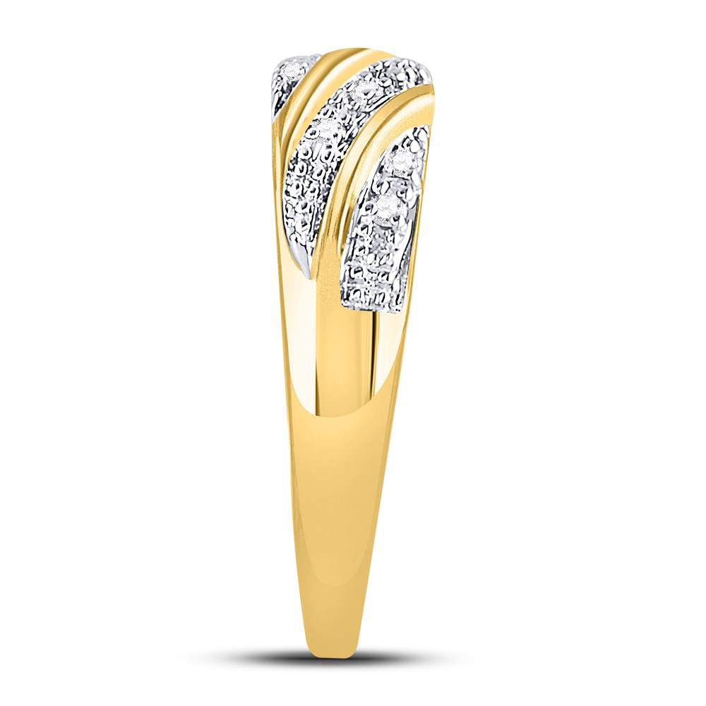 10kt Yellow Gold His Hers Round Diamond Cluster Matching Bridal Wedding Ring Band Set 1/3 Cttw 7 Daisy Joyeria
