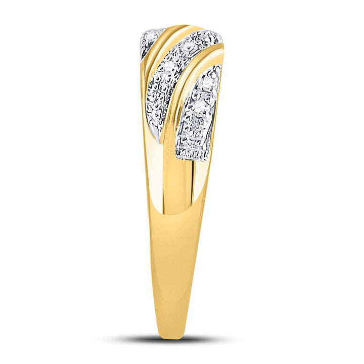 14kt Yellow Gold His Hers Round Diamond Cluster Matching Bridal Wedding Ring Band Set 1/3 Cttw 7 Daisy Joyeria