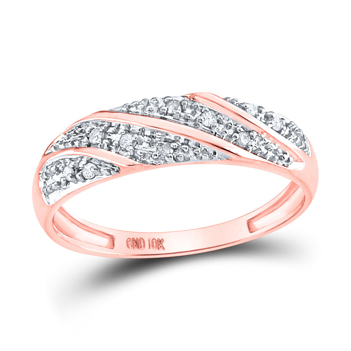 10kt Rose Gold His Hers Round Diamond Cluster Matching Bridal Wedding Ring Band Set 1/3 Cttw 7 Daisy Joyeria