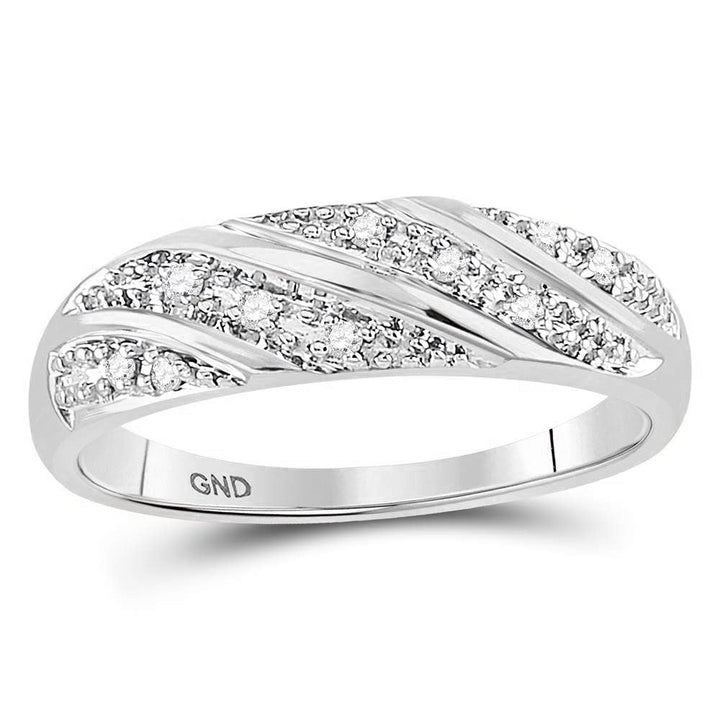 14kt White Gold His Hers Round Diamond Cluster Matching Bridal Wedding Ring Band Set 1/3 Cttw 7 Daisy Joyeria
