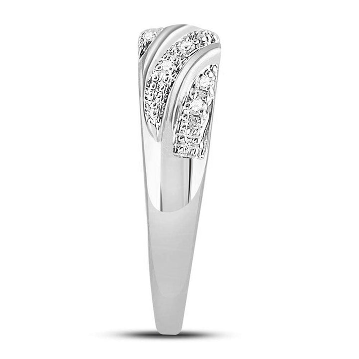 14kt White Gold His Hers Round Diamond Cluster Matching Bridal Wedding Ring Band Set 1/3 Cttw 7 Daisy Joyeria