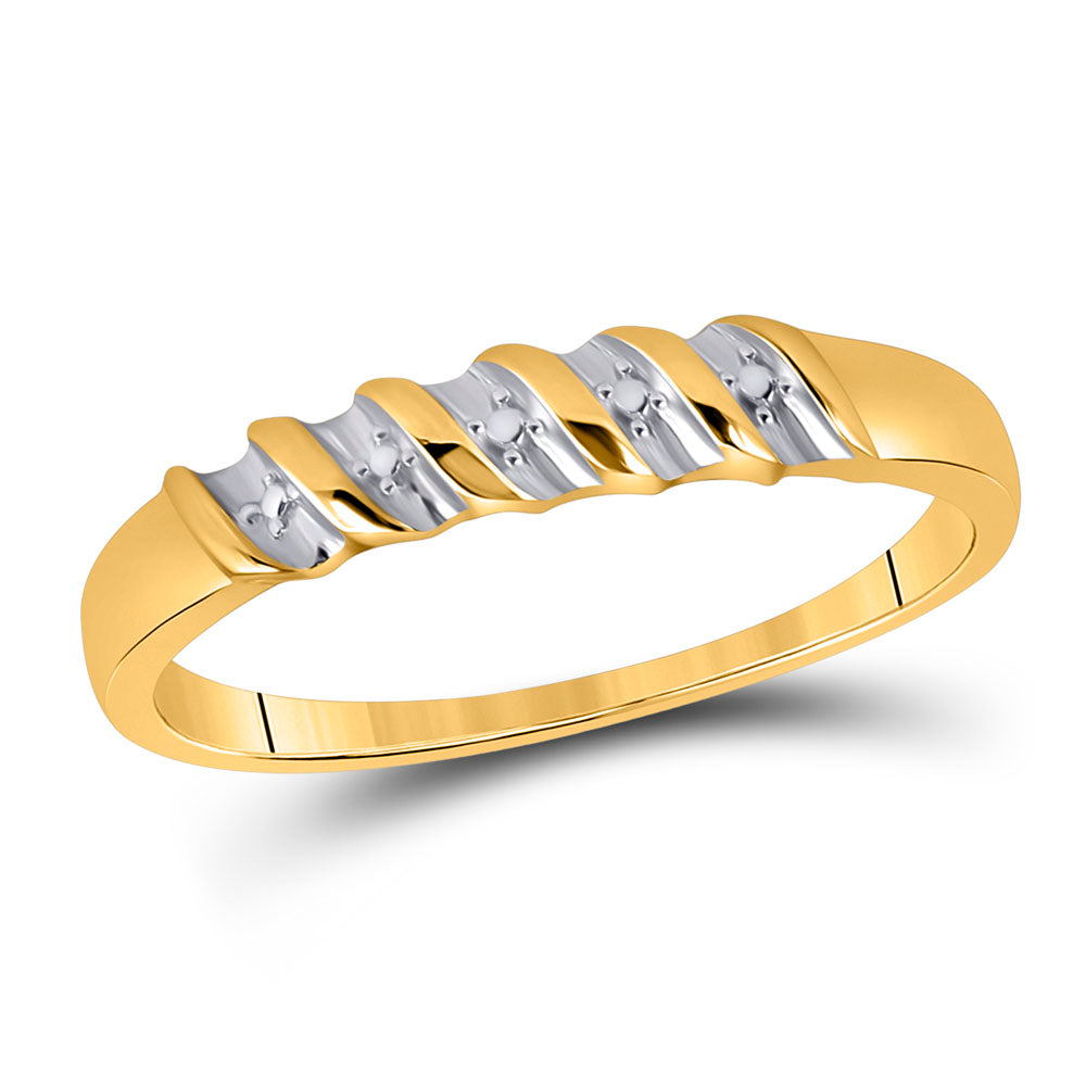 10kt Yellow Gold His Hers Round Diamond Cluster Matching Bridal Wedding Ring Band Set 1/10 Cttw 7 Daisy Joyeria